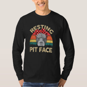 Camiseta Pitbull Resting Pit Face Pitbull Mama Pit