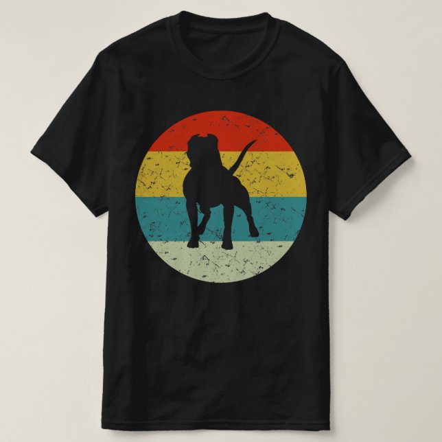Camiseta pitbull retro vintage (Diseño del anverso)