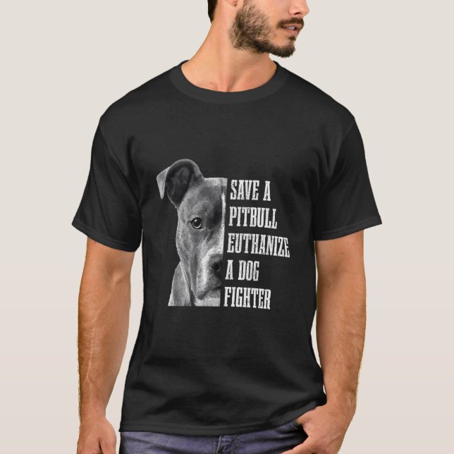 Camiseta Pitbull Salva A Pitbull Gracioso Rescate Perro Pit (Anverso)