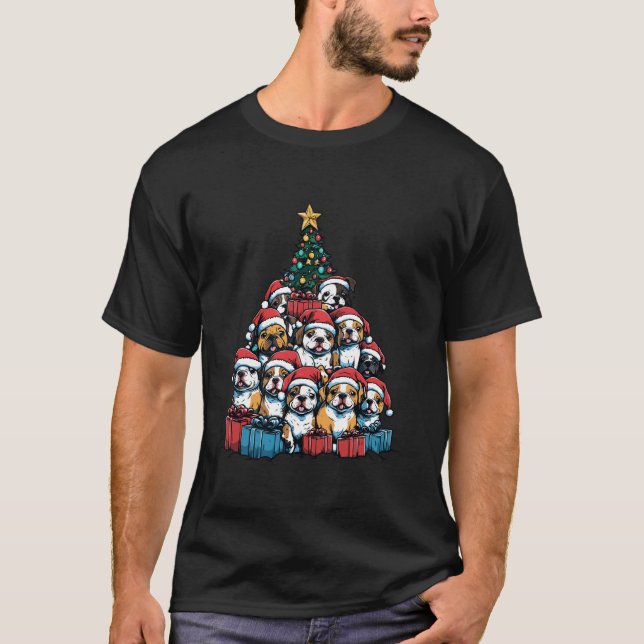 Camiseta Pitbull Santa Christmas Tree Funny Pittie Perro Lo (Anverso)