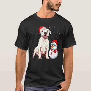 Camiseta Pitbull Santa Hat Navidades Pajama Cute Dote Snow 