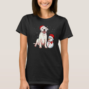 Camiseta Pitbull Santa Hat Navidades Pajama Cute Dote Snow 