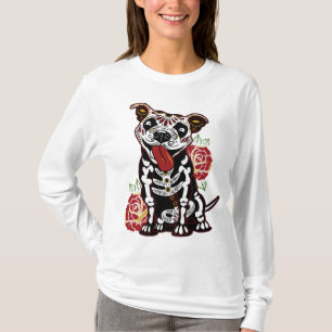 Camiseta Pitbull Sugar Skull for Women Men Pitbull Mom Dad