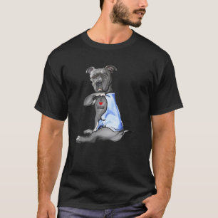Camiseta Pitbull Tattoo Amo a papá Graciosos Regalos del D