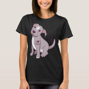 Camiseta Pitbull Tattoo I Heart Mom Funny