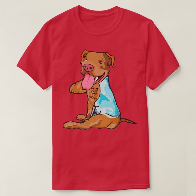 Camiseta Pitbull Tattoo, Perro Es Amor Sonrisa Pitbull, Pit (Diseño del anverso)