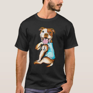 Camiseta Pitbull Tattoos que amo a mi papá sentando regalo 