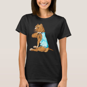 Camiseta Pitbull Tattoos Que Amo A Papá Sentando A Funny Pa