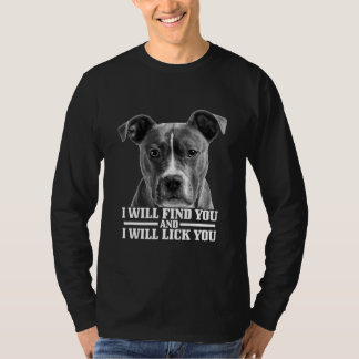 Camiseta Pitbull Te Encontrará Y Te Lamirá El Gracioso Pitb