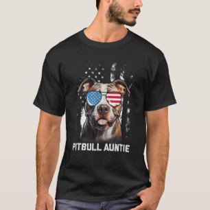 Camiseta Pitbull Tía Bandera Estadounidense 4 De Julio Perr
