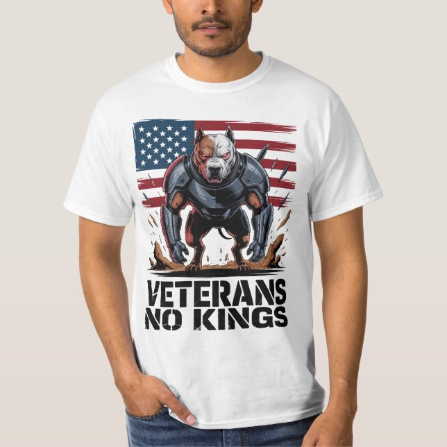 Camiseta Pitbull Veterans No Kings Proud Dog Lover Gift (Anverso)