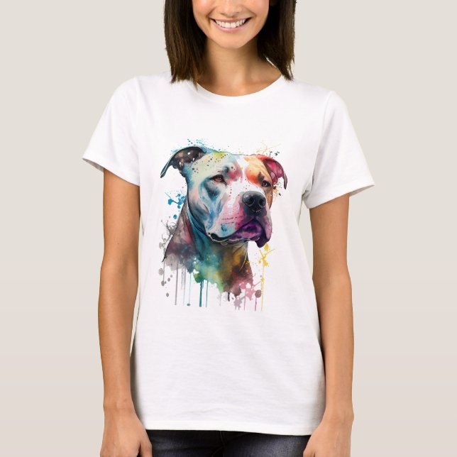 Camiseta Pitbull vibrante: un toque de vida (Anverso)