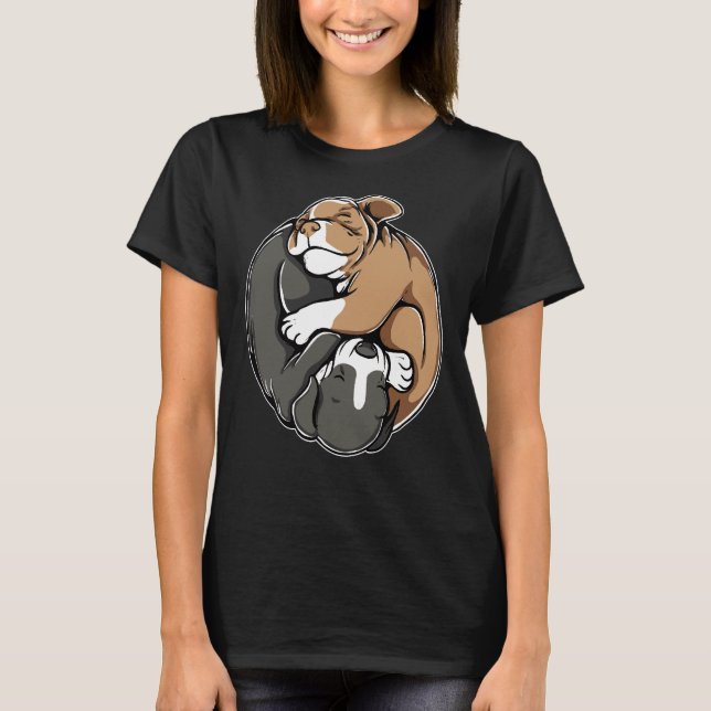Camiseta Pitbull Yin Yang Para Pibble Mom (Anverso)