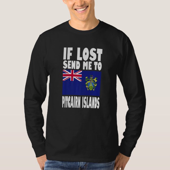 Camiseta Pitcairn Islands Flag Design  If lost send me to P (Anverso)