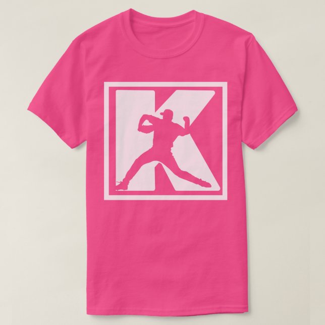 Camiseta Pitcher de béisbol Pitching K Strikeout Fun de béi (Diseño del anverso)