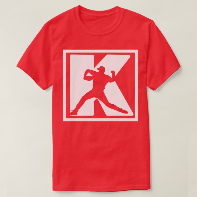 Camiseta Pitcher de béisbol Pitching K Strikeout Fun de béi (Diseño del anverso)