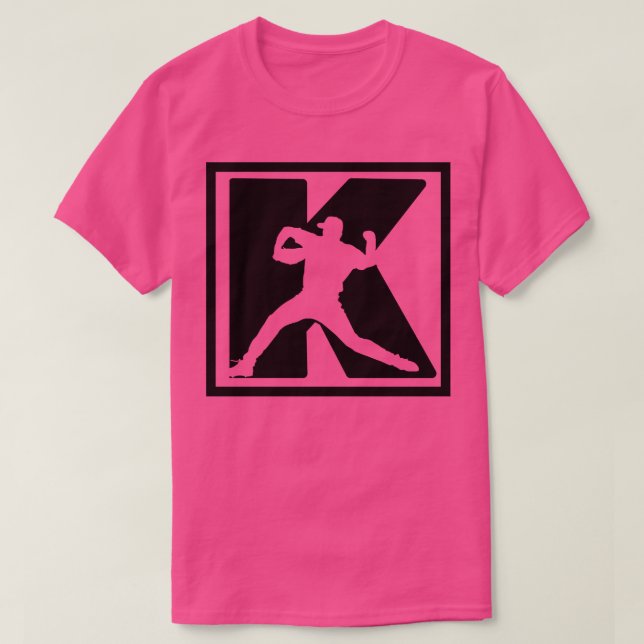Camiseta Pitcher de béisbol Pitching K Strikeout Fun de béi (Diseño del anverso)
