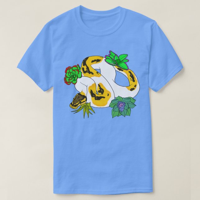 Camiseta Pithon de bolas entrecortadas con suculentos (Diseño del anverso)
