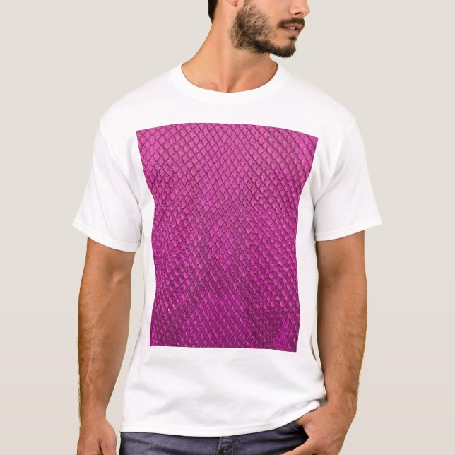 Camiseta Pithon Rosa: Textura de la piel de serpiente. (Anverso)