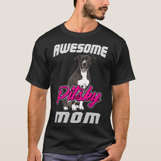 Camiseta Pitsky Pitbull Husky Dog Raza Husky Mix (Anverso)