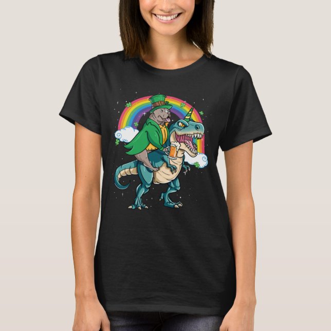 Camiseta Pittie Beer Dino Rex Horn Rainbow Dog (Anverso)