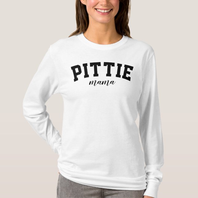 Camiseta Pittie Mama Pitbull Dog University Funny College (Anverso)