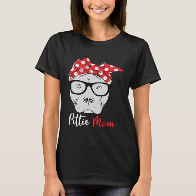 Camiseta Pittie Mamá Pitbull Perro Madres del Día de la Mad (Anverso)