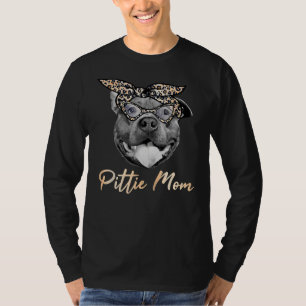 Camiseta Pittie Mom Cute Pitbull Mama Leopard