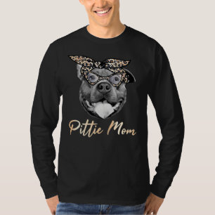 Camiseta Pittie Mom Cute Pitbull Mama Leopard Print Pit Bul