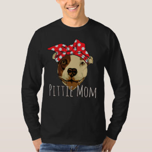 Camiseta Pittie Mom Funny Y Cute Pitbull Dog En Bandana