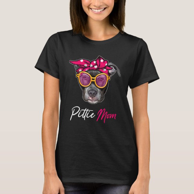Camiseta Pittie Mom Pitbull Día de la Madre Mujeres Abuela (Anverso)