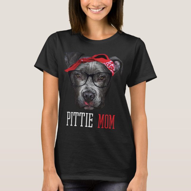 Camiseta Pittie Mom Pitbull Dog Aovers Día de la Madre Gift (Anverso)
