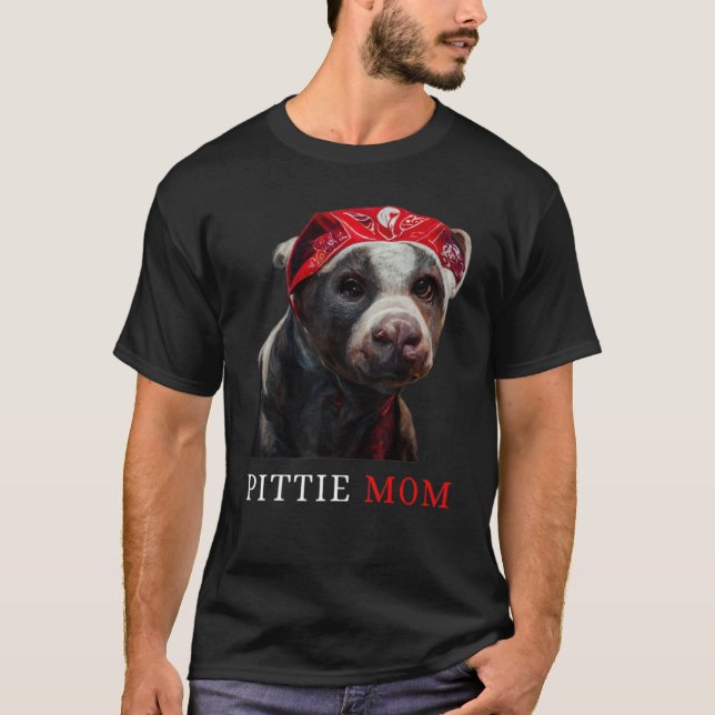 Camiseta Pittie Mom Pitbull Dog Día de la Madre Women (Anverso)