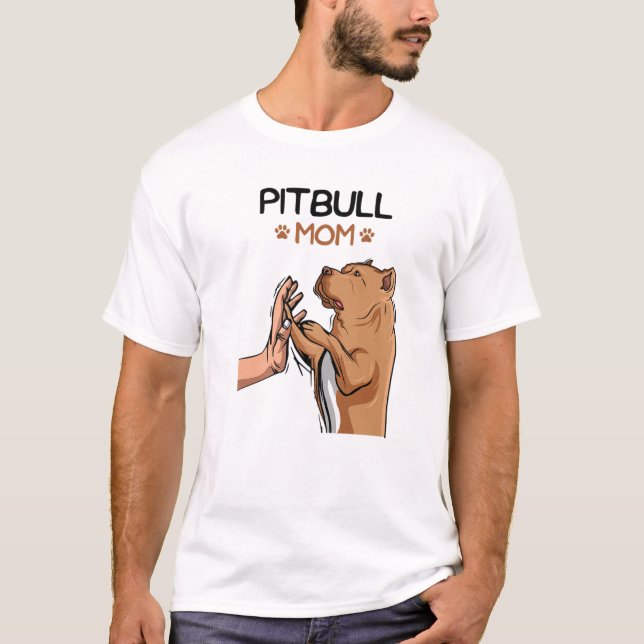 Camiseta Pittie Mom Pitbull Dog Mama Women Girls (Anverso)