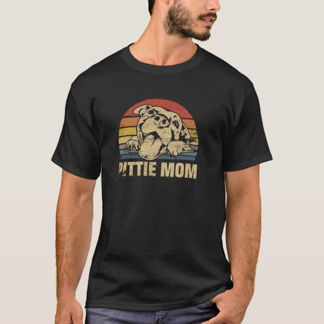 Camiseta Pittie Mom Pitbull Mama Dog Lovers Gift Mothers Da (Anverso)