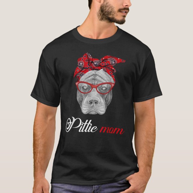 Camiseta Pittie Mom Pitbull Perros Amantes De Mamá Día de l (Anverso)
