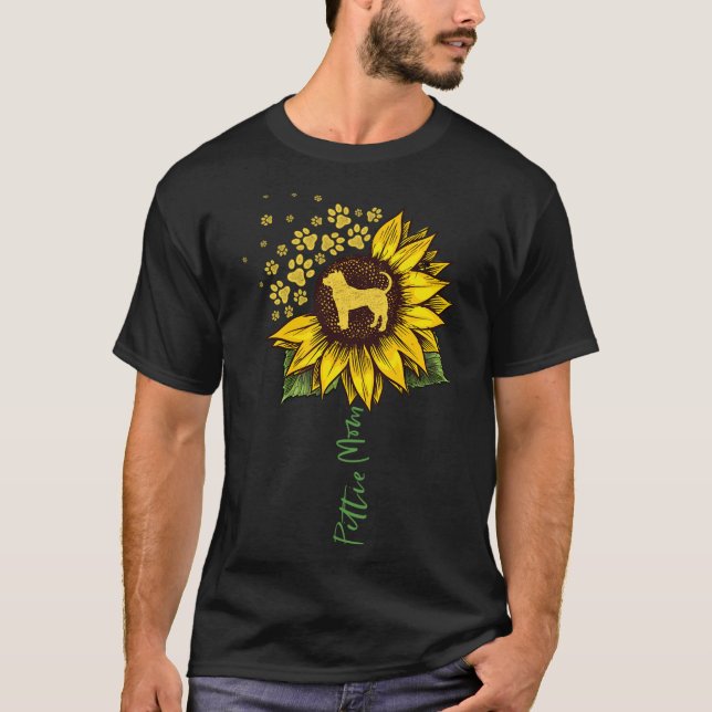 Camiseta Pittie Mom Sunflower Pitbull Lover Regalos Perro M (Anverso)