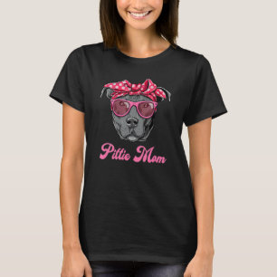 Camiseta Pittie Mom Women Guay Pitbull Dog Retro