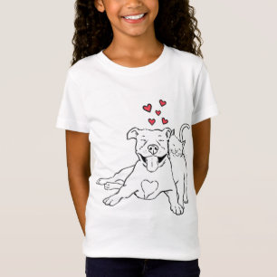Camiseta Pitties and Kitties, Perro y Gato Lover, Pitbull M