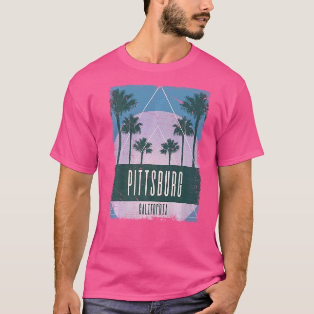 Camiseta Pittsburg California CA Vaporwave Retro 80 (Anverso)