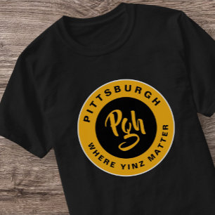 Camiseta Pittsburgh Black Gold Pgh Yinz Retro T-Shirt