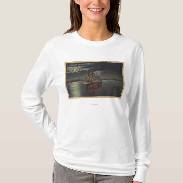 Camiseta Pittsburgh, PA - opinión de la noche del vapor y (Anverso)