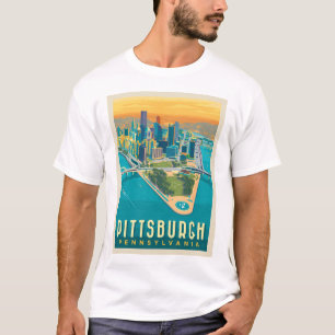 Camiseta Pittsburgh, PA Vista de ojos de pájaro