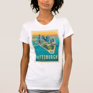 Camiseta Pittsburgh, PA   Vista de ojos de pájaro
