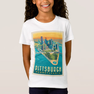 Camiseta Pittsburgh, PA   Vista de ojos de pájaro