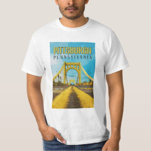 Camiseta Pittsburgh, PA Yellow Bridge Vintage Travel T-Shir