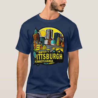 Camiseta Pittsburgh Pennsylvania Downtown Skyline