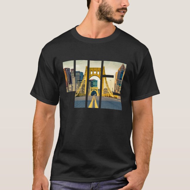 Camiseta Pittsburgh Pennsylvania Steel City Skyline 412 Can (Anverso)