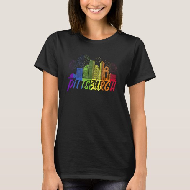 Camiseta Pittsburgh Pride Skyline  Pride Parade Pittsburgh (Anverso)