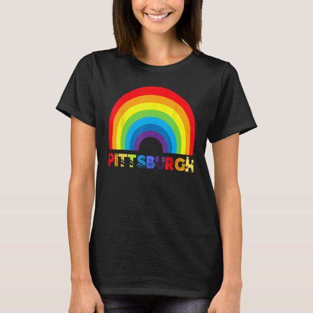 Camiseta Pittsburgh Rainbow Gay LGBTQIA+ Pride Men Women Bo (Anverso)